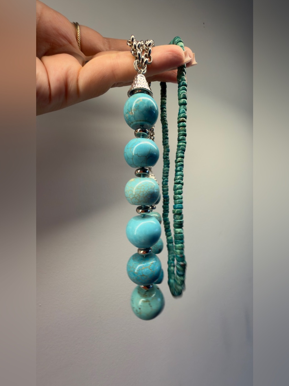 Set of 2 Statement Stone Pendant Necklaces โ Womenโs Jewelry ๐ฉต